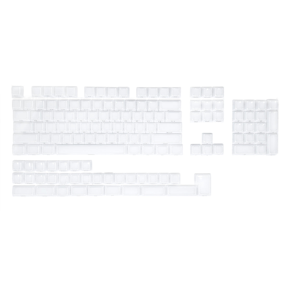ATTACK SHARK SK03, 136 teclas, keycaps de cristal, perfil ASA, ANSI/ISO