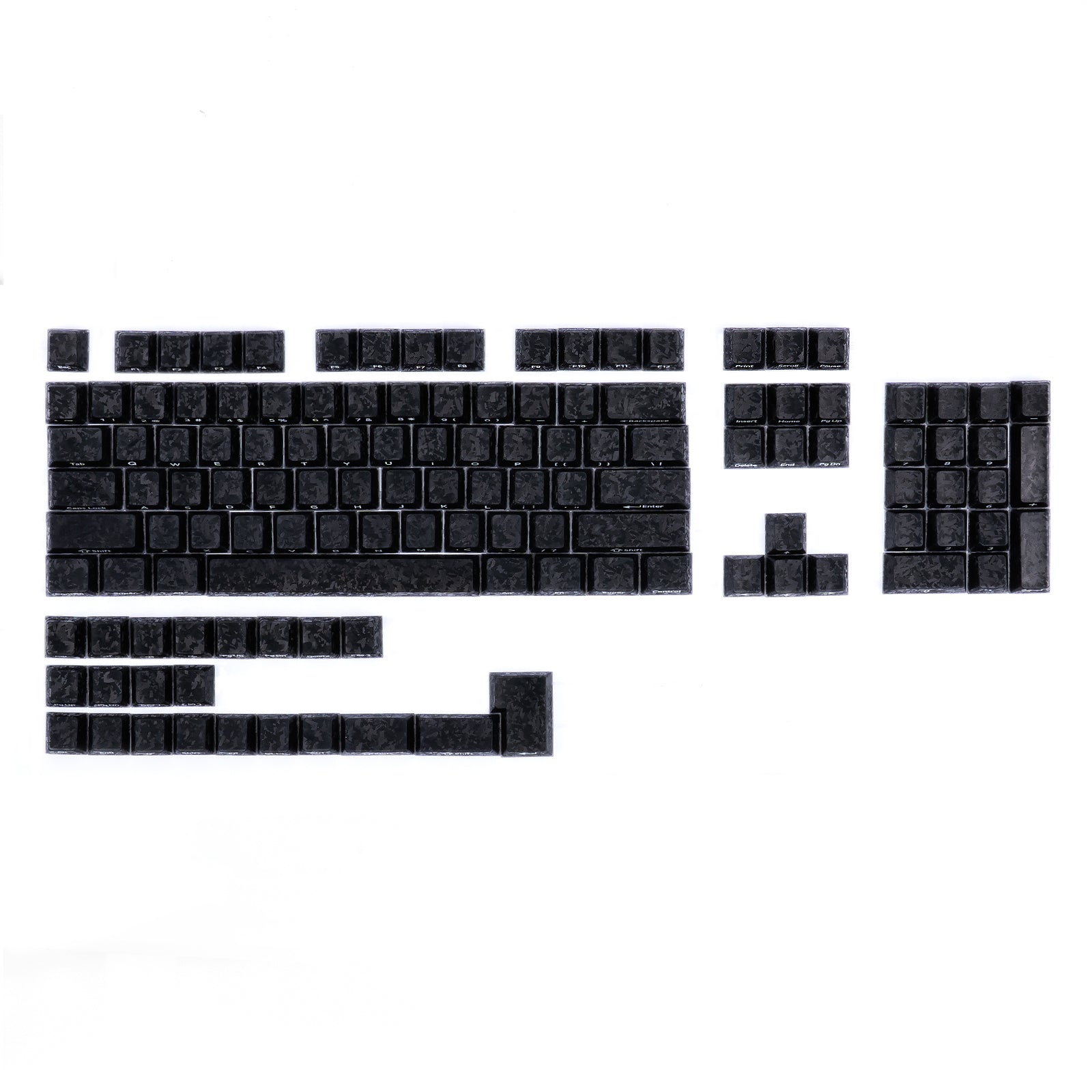 ATTACK SHARK SK04 119 teclas, keycaps de cristal de fibra de carbono forjado, ANSI/ISO