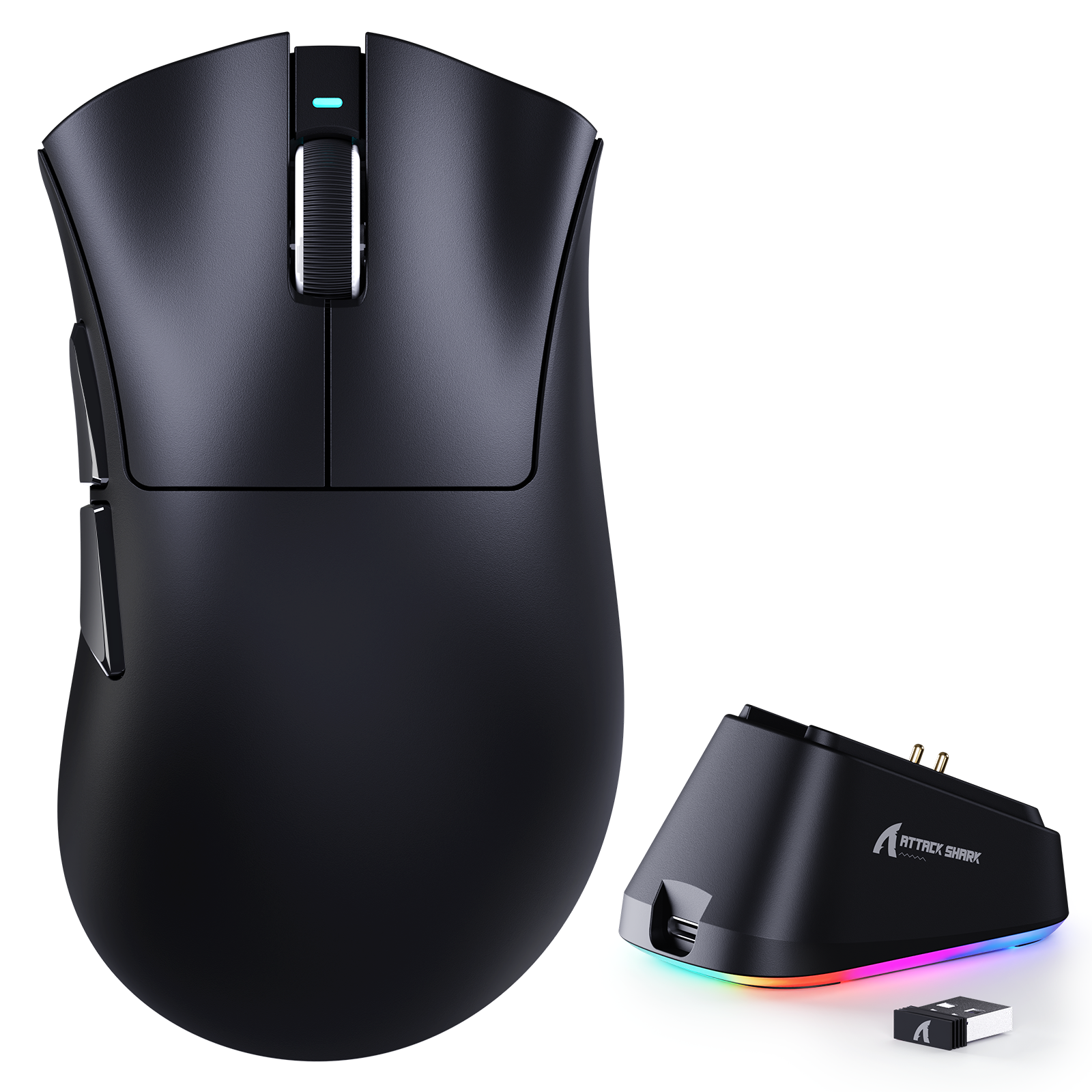 Mouse Gamer Tri-Mode Ultra-Leve ATTACK SHARK V3PRO com Dock de Carregamento