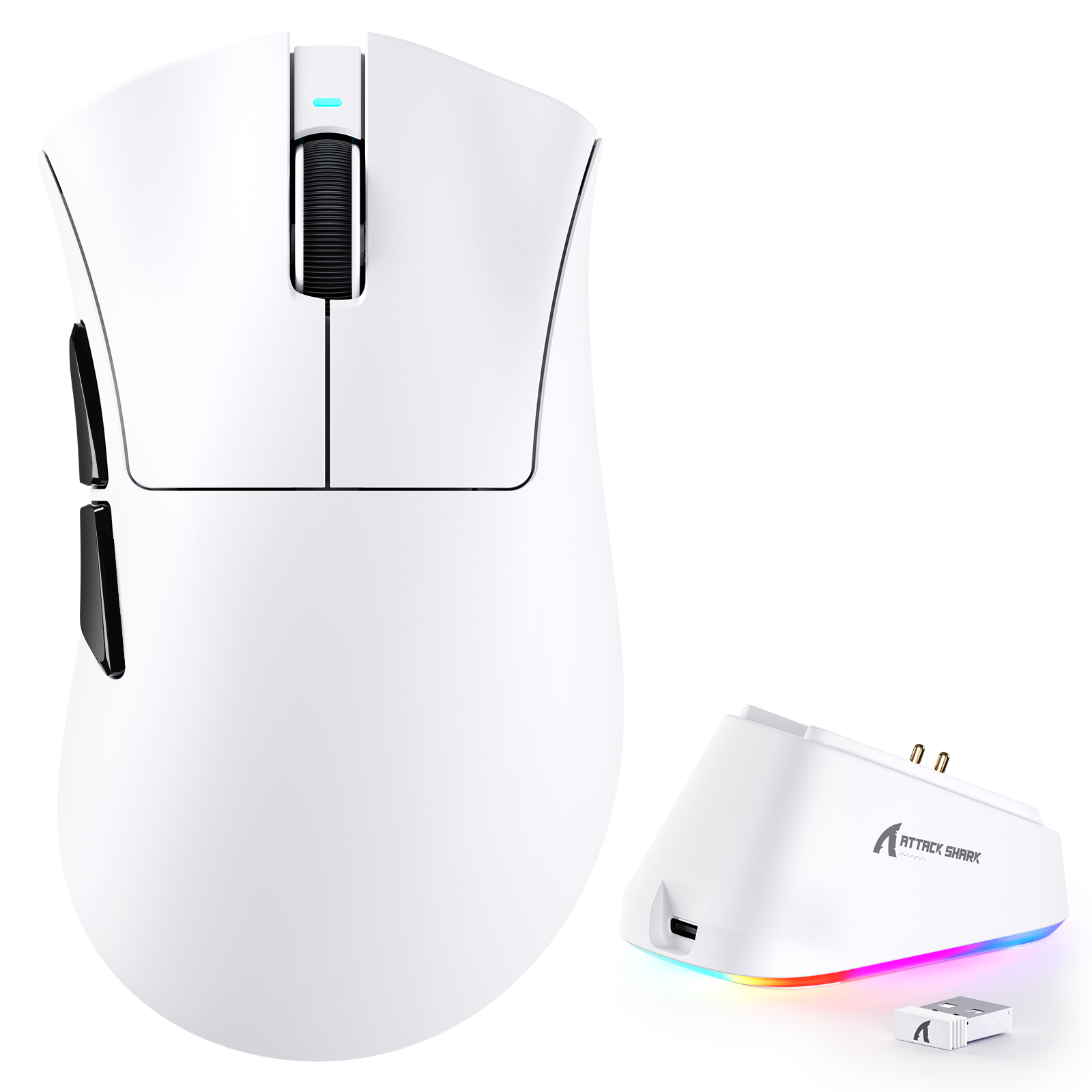 Mouse Gamer Tri-Mode Ultra-Leve ATTACK SHARK V3PRO com Dock de Carregamento