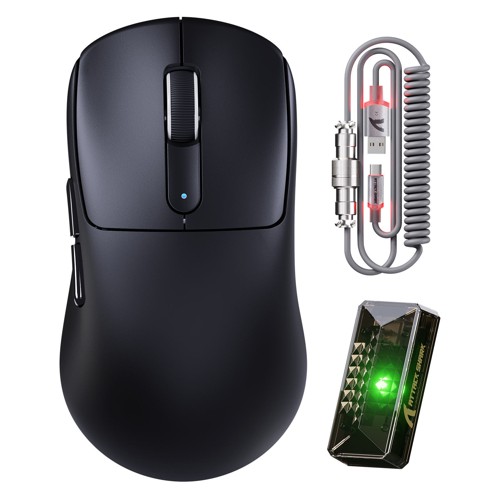 Mouse Gamer Sem Fio 8KHz PAW3950MAX ATTACK SHARK V5 com Cabo C06 Ultra