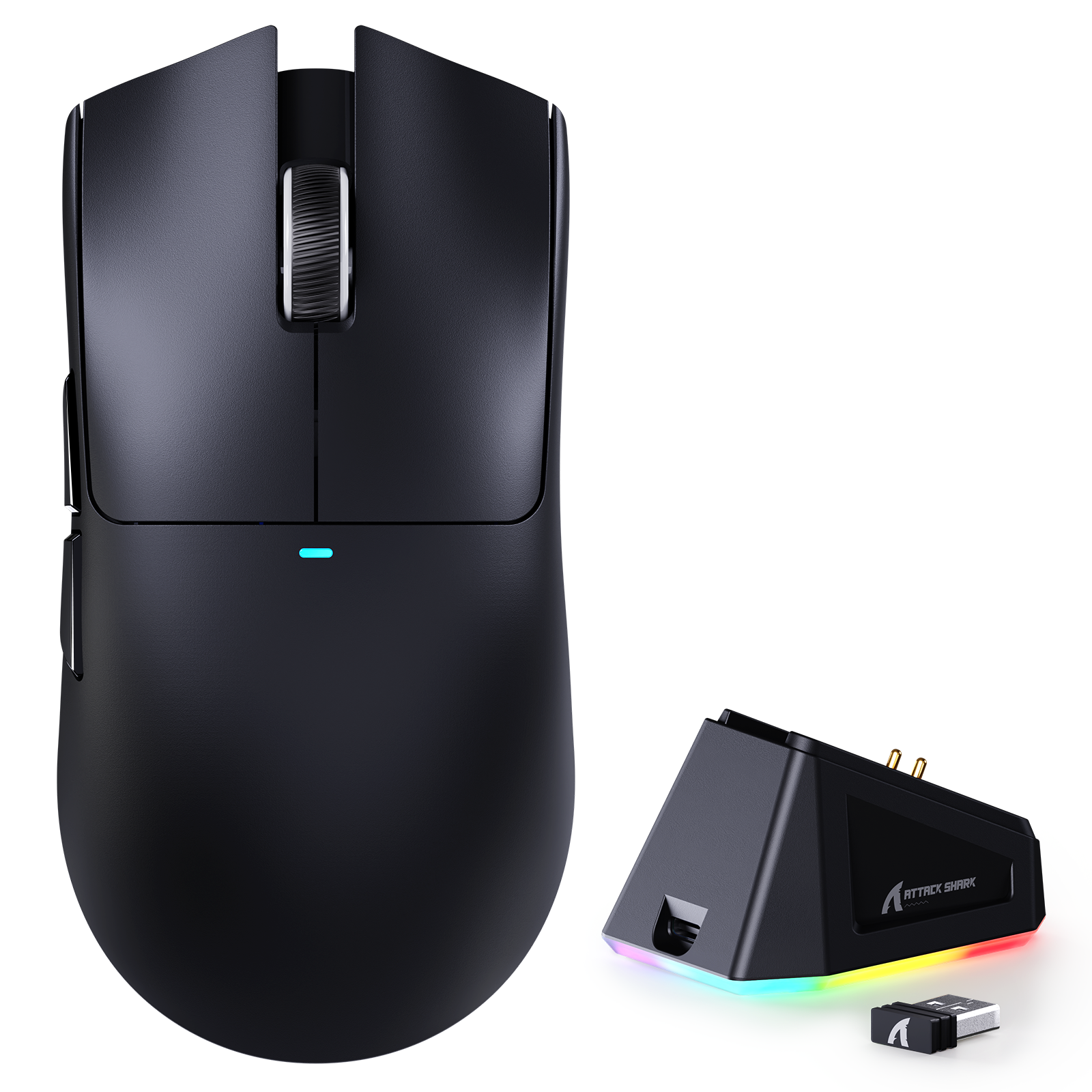 ATTACK SHARK X11 Mouse Gamer Sem Fio com Base de Carregamento