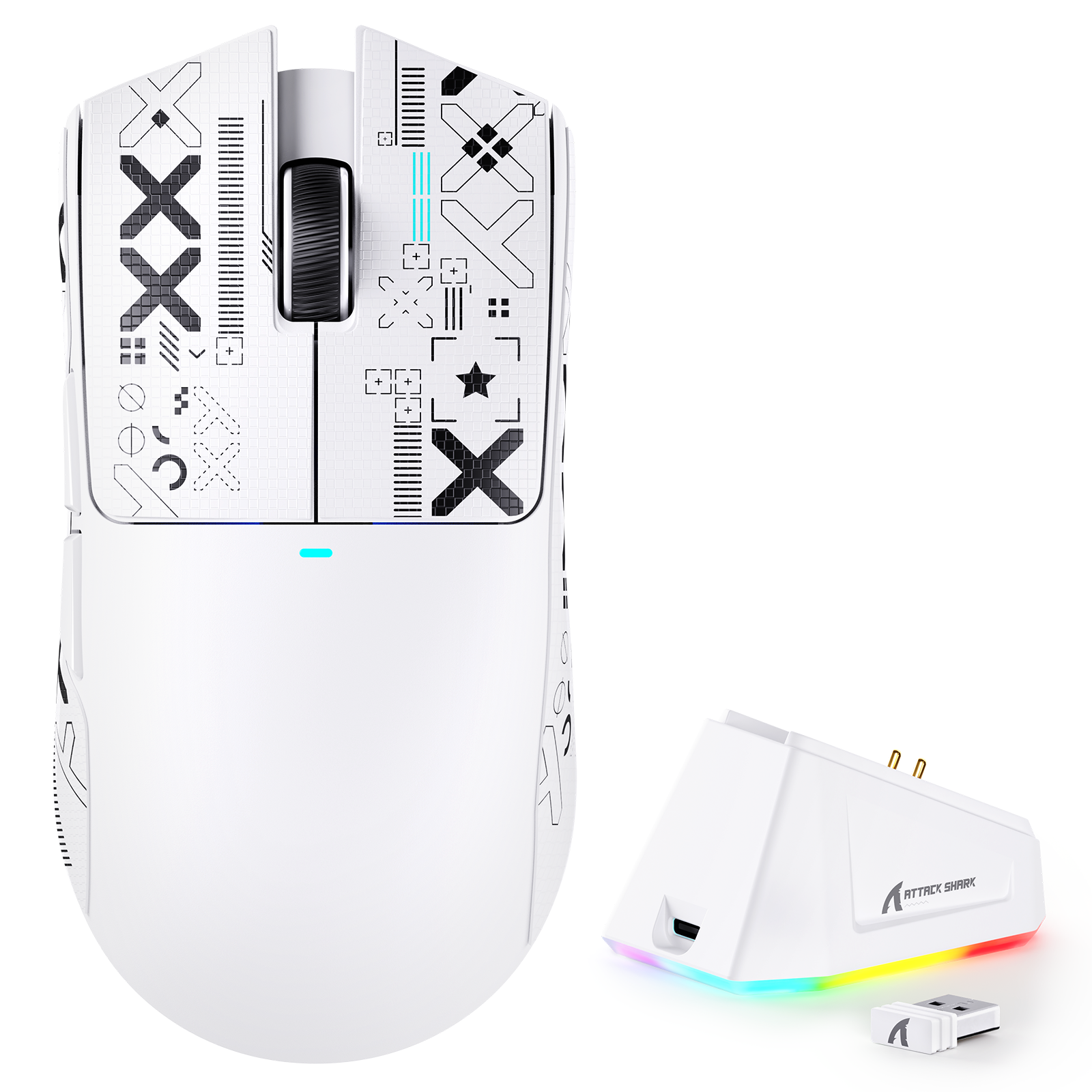 ATTACK SHARK X11 Mouse Gamer Sem Fio com Base de Carregamento