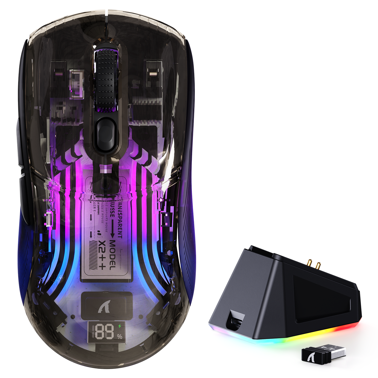 ATTACK SHARK X2PRO Mouse Gamer Sem Fio com Base de Carregamento