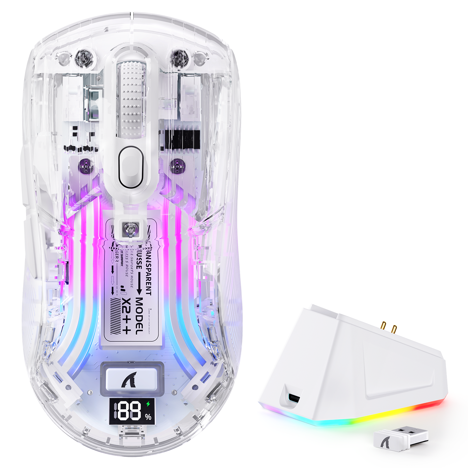 ATTACK SHARK X2PRO Mouse Gamer Sem Fio com Base de Carregamento