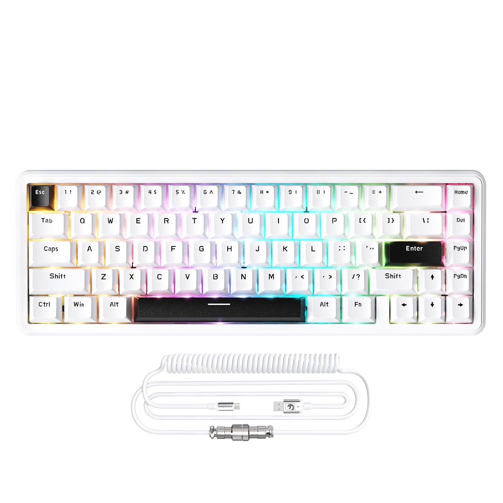 ATTACK SHARK X65 HE Teclado Rapid Trigger com Switch Magnético e Cabo Enrolado 8Khz
