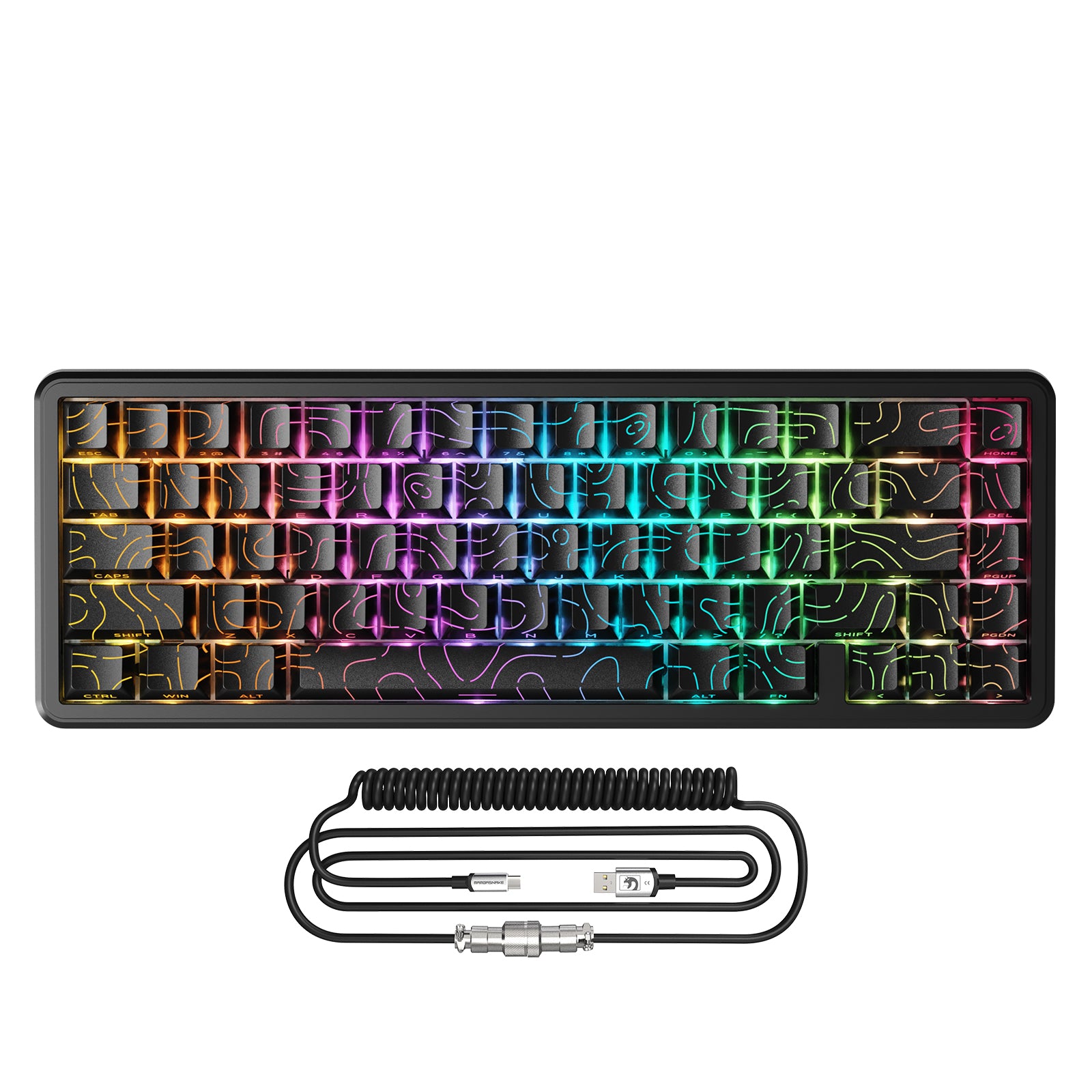 ATTACK SHARK X65 HE Teclado Rapid Trigger com Switch Magnético e Cabo Enrolado 8Khz