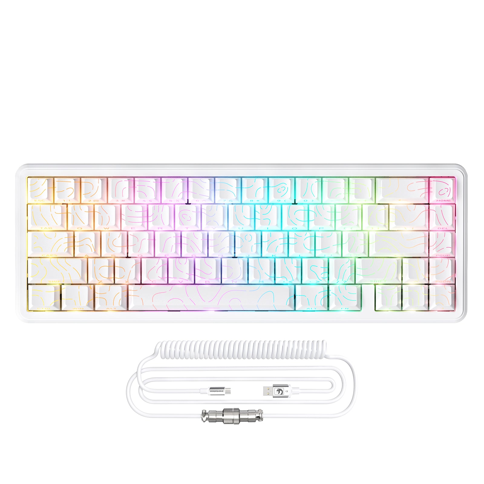 ATTACK SHARK X65 HE Teclado Rapid Trigger com Switch Magnético e Cabo Enrolado 8Khz