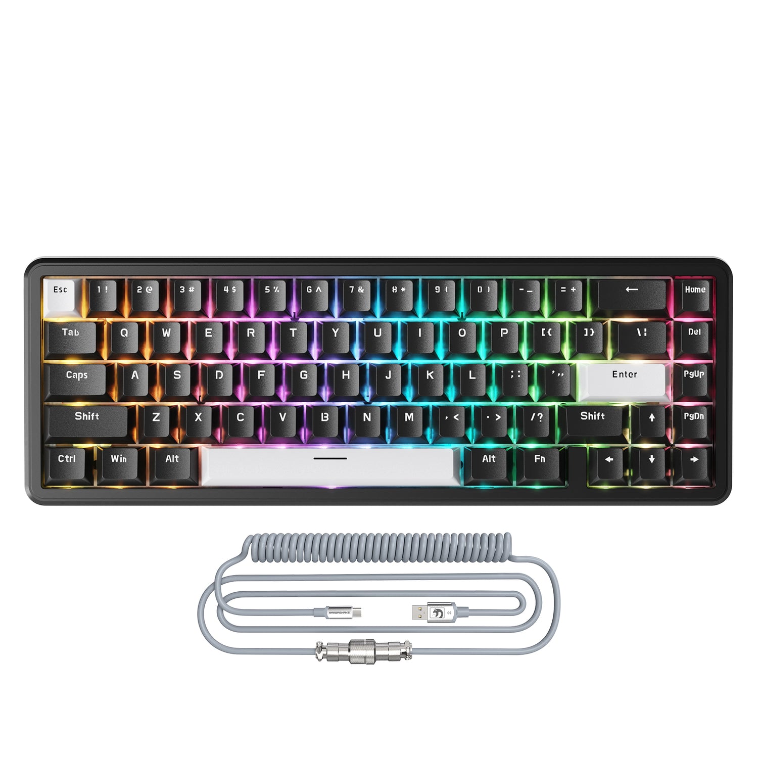 ATTACK SHARK X65 HE Teclado Rapid Trigger com Switch Magnético e Cabo Enrolado 8Khz