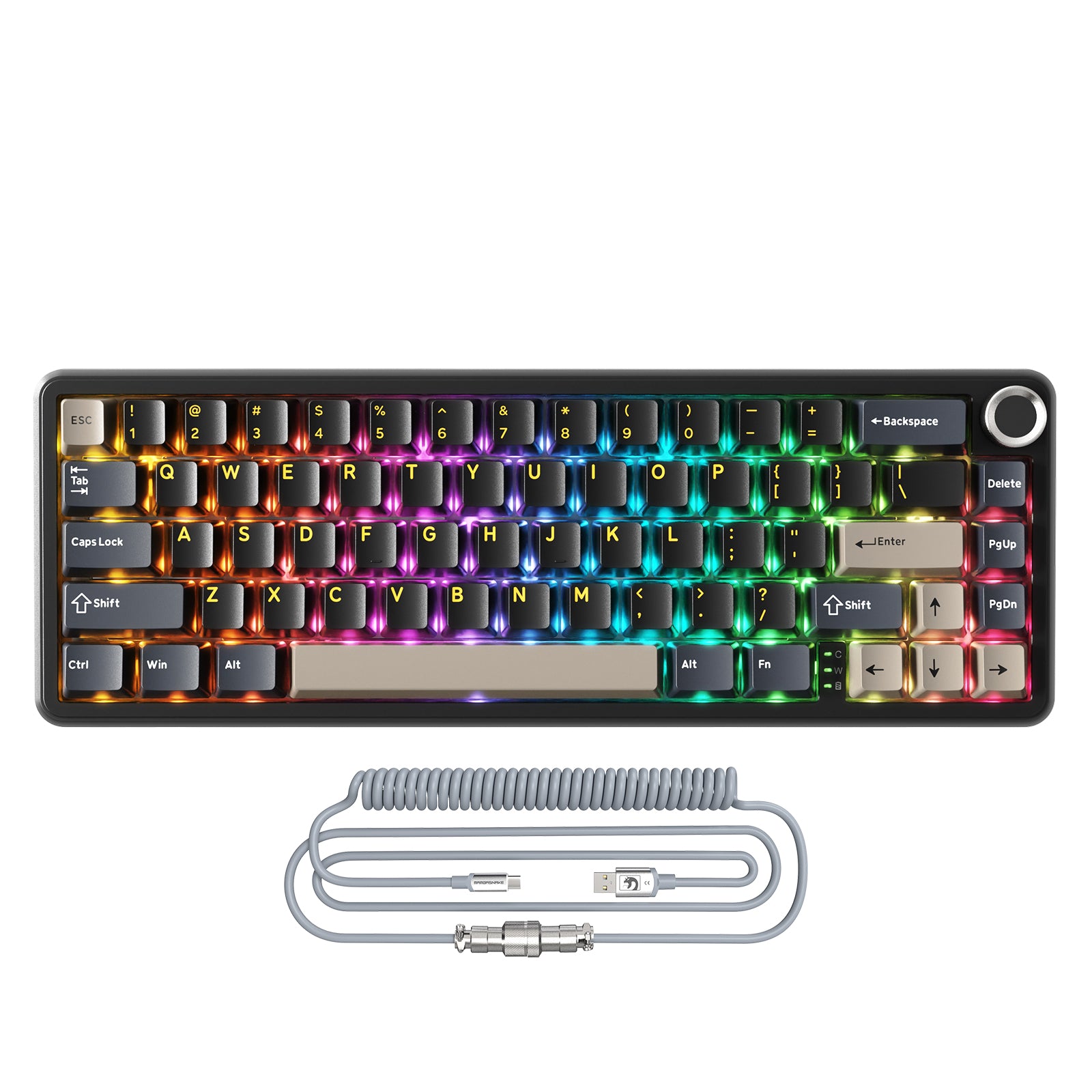 Teclado Mecânico Sem Fio ATTACK SHARK X66 com Cabo Enrolado 8K