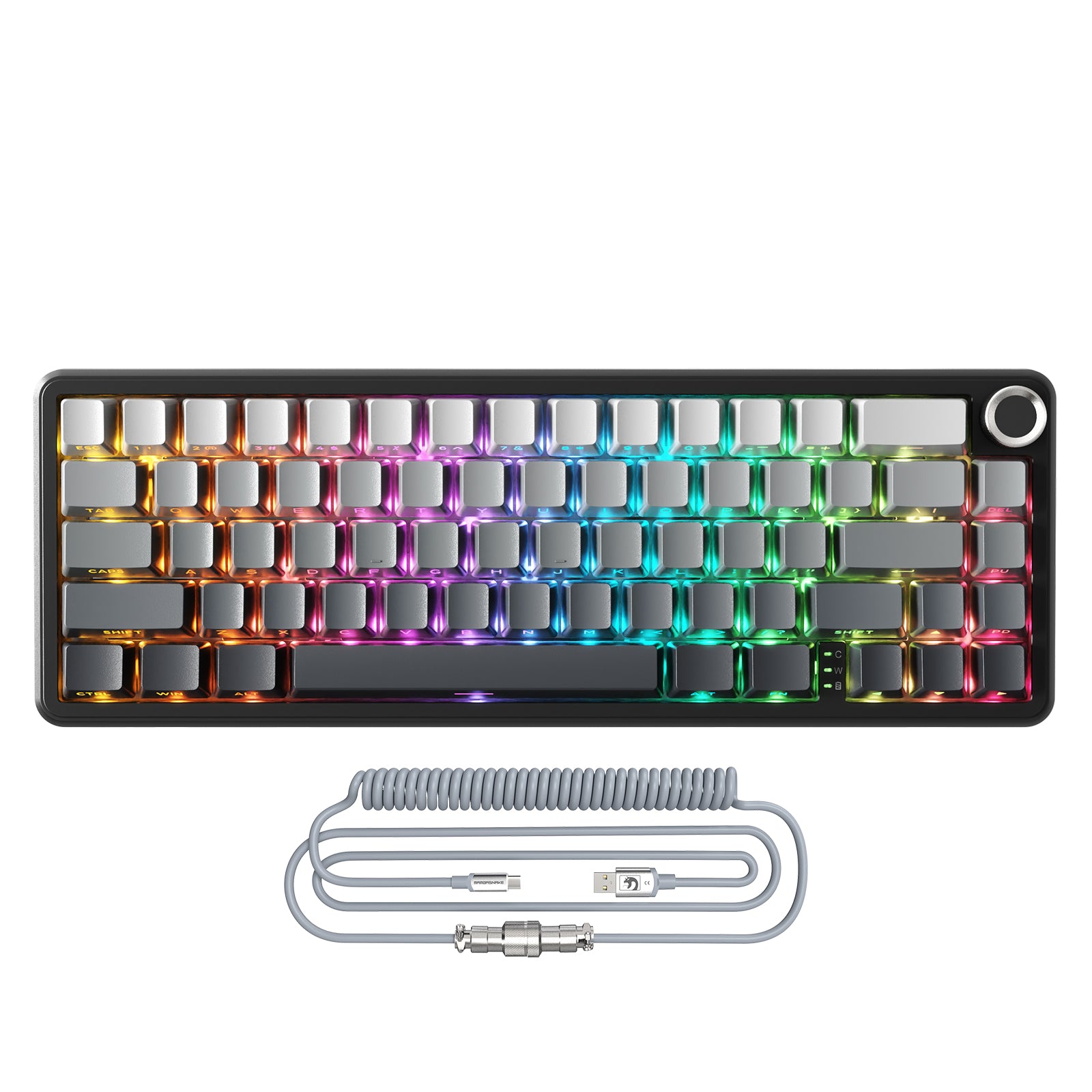 Teclado Mecânico Sem Fio ATTACK SHARK X66 com Cabo Enrolado 8K