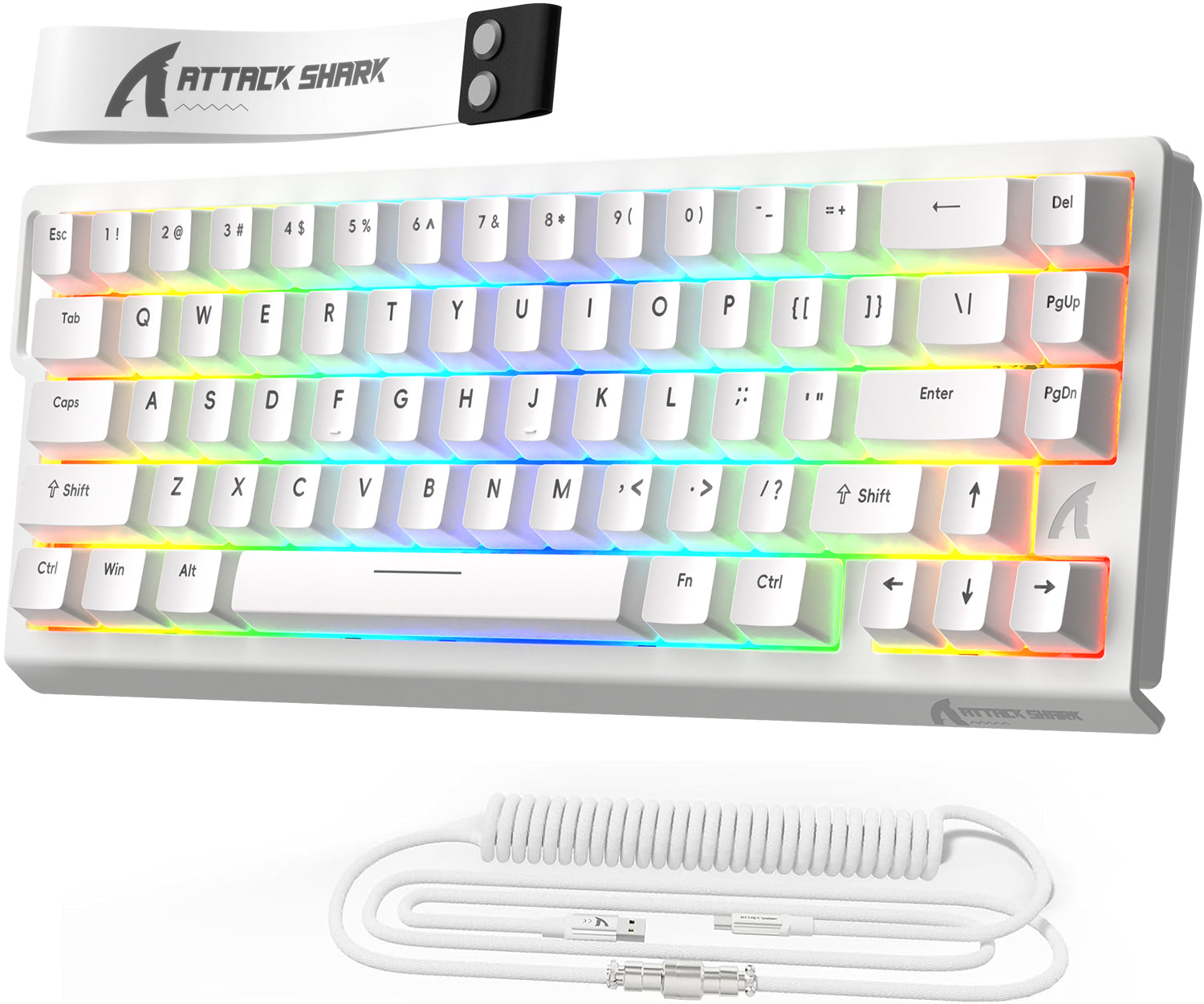ATTACK SHARK X68 HE Teclado Rapid Trigger com Switch Magnético e Cabo Enrolado C01PRO