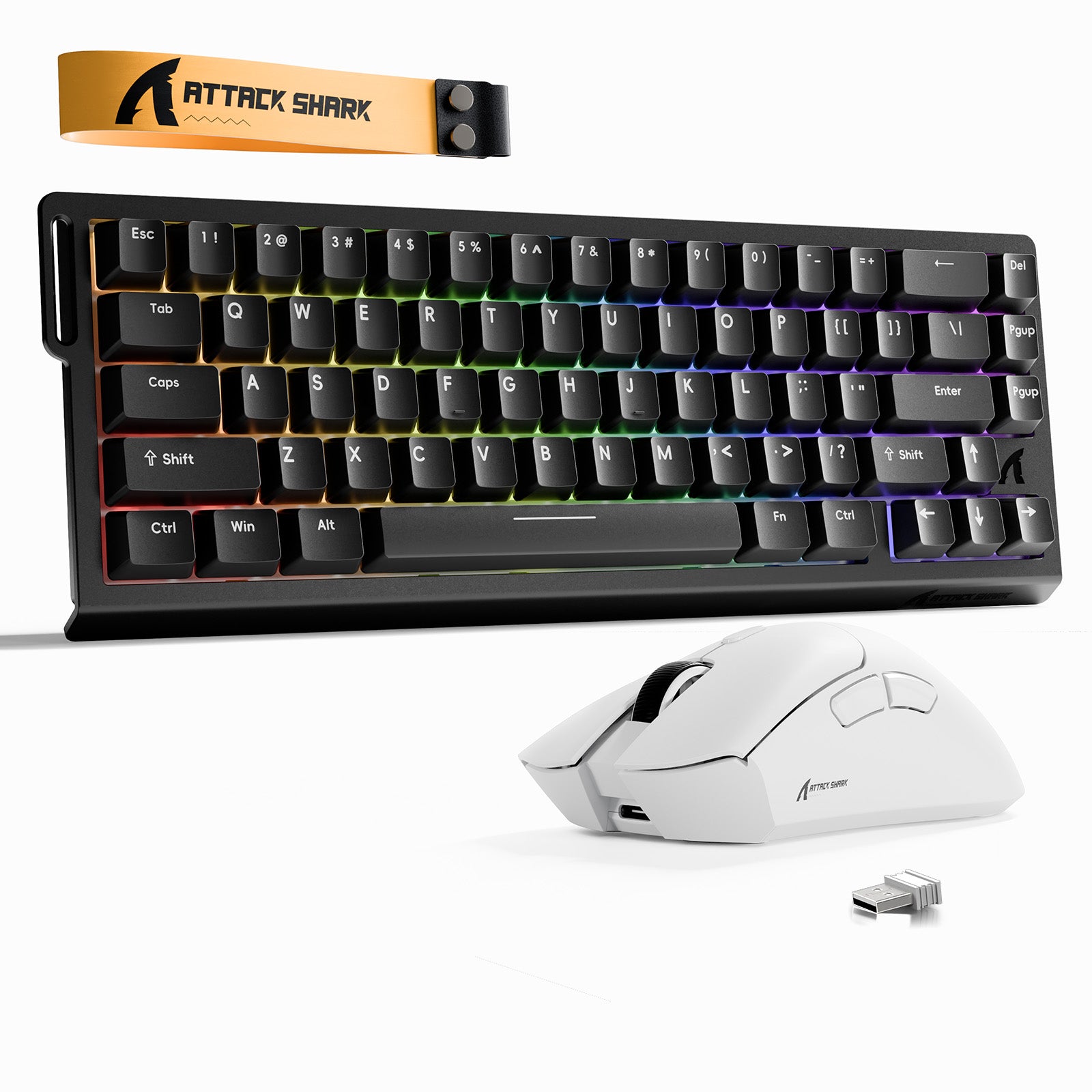 Kit Teclado ATTACK SHARK X68HE Rapid Trigger + Mouse Gamer Sem Fio R1