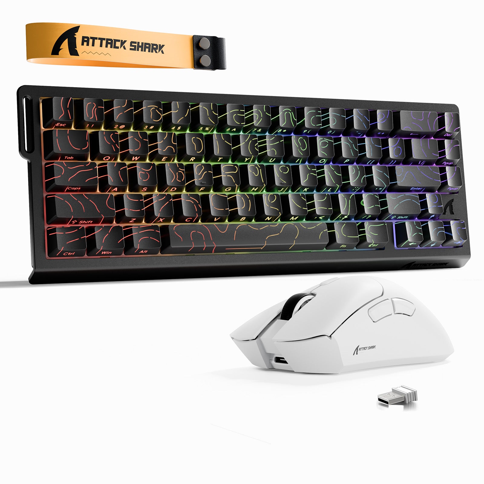 Kit Teclado ATTACK SHARK X68HE Rapid Trigger + Mouse Gamer Sem Fio R1