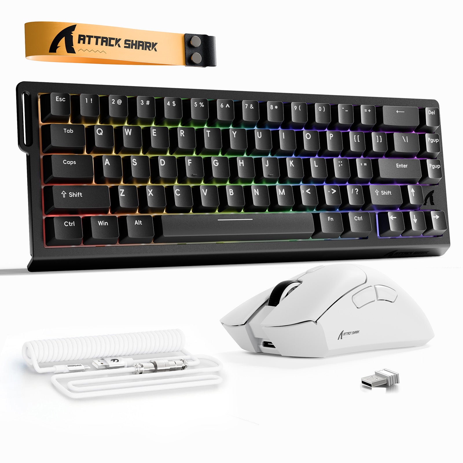 Kit ATTACK SHARK X68HE Teclado Rapid Trigger + Mouse Gamer Sem Fio R1 + Cabo Enrolado C01