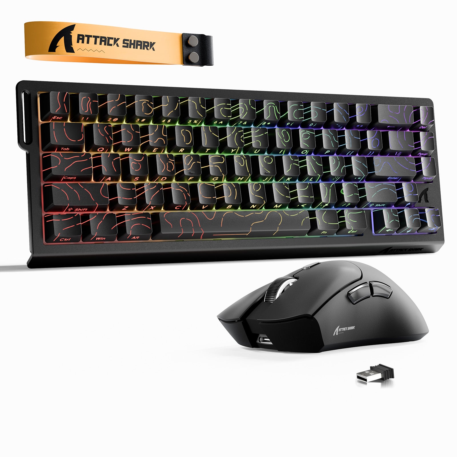 Kit Teclado ATTACK SHARK X68HE Rapid Trigger + Mouse Gamer Sem Fio R1