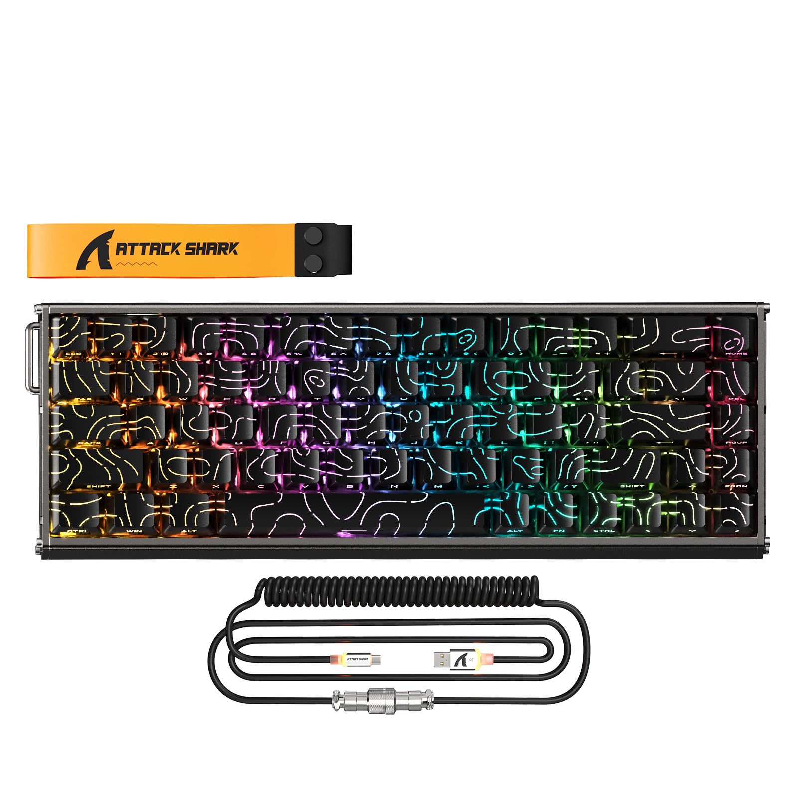 Teclado ATTACK SHARK X68MAX HE Rapid Trigger CNC de Alumínio com Switch Magnético e Cabo Enrolado RGB C01Ultra