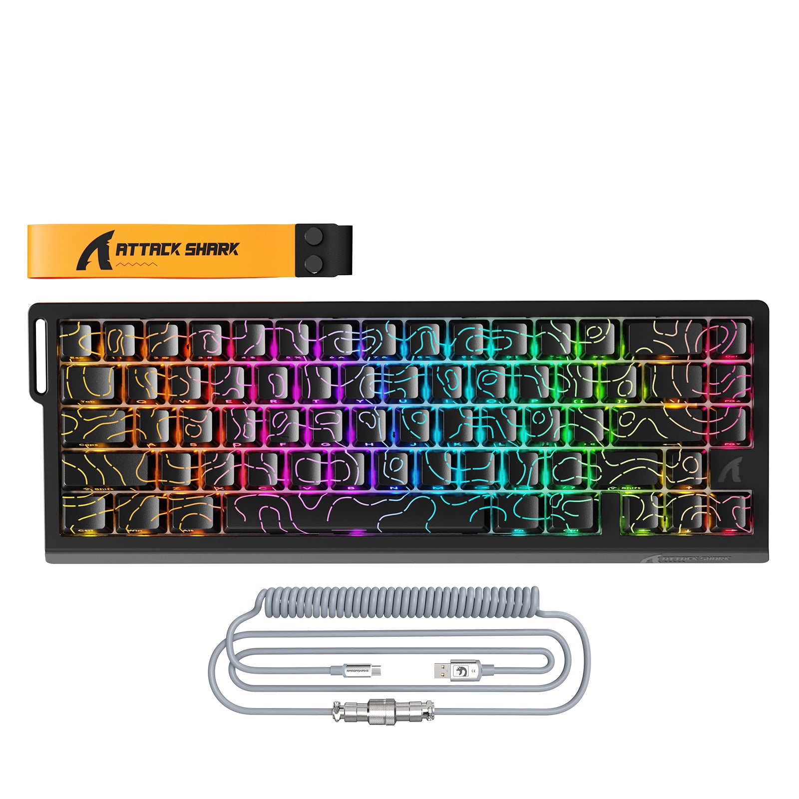 ATTACK SHARK X68PRO HE Teclado Rapid Trigger Sem Fio com Cabo Enrolado