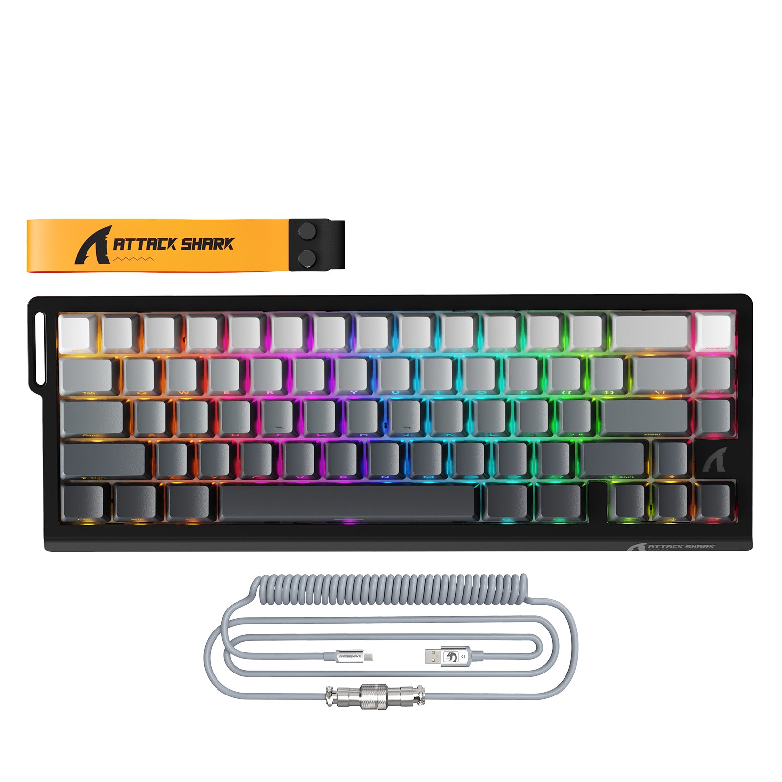ATTACK SHARK X68PRO HE Teclado Rapid Trigger Sem Fio com Cabo Enrolado