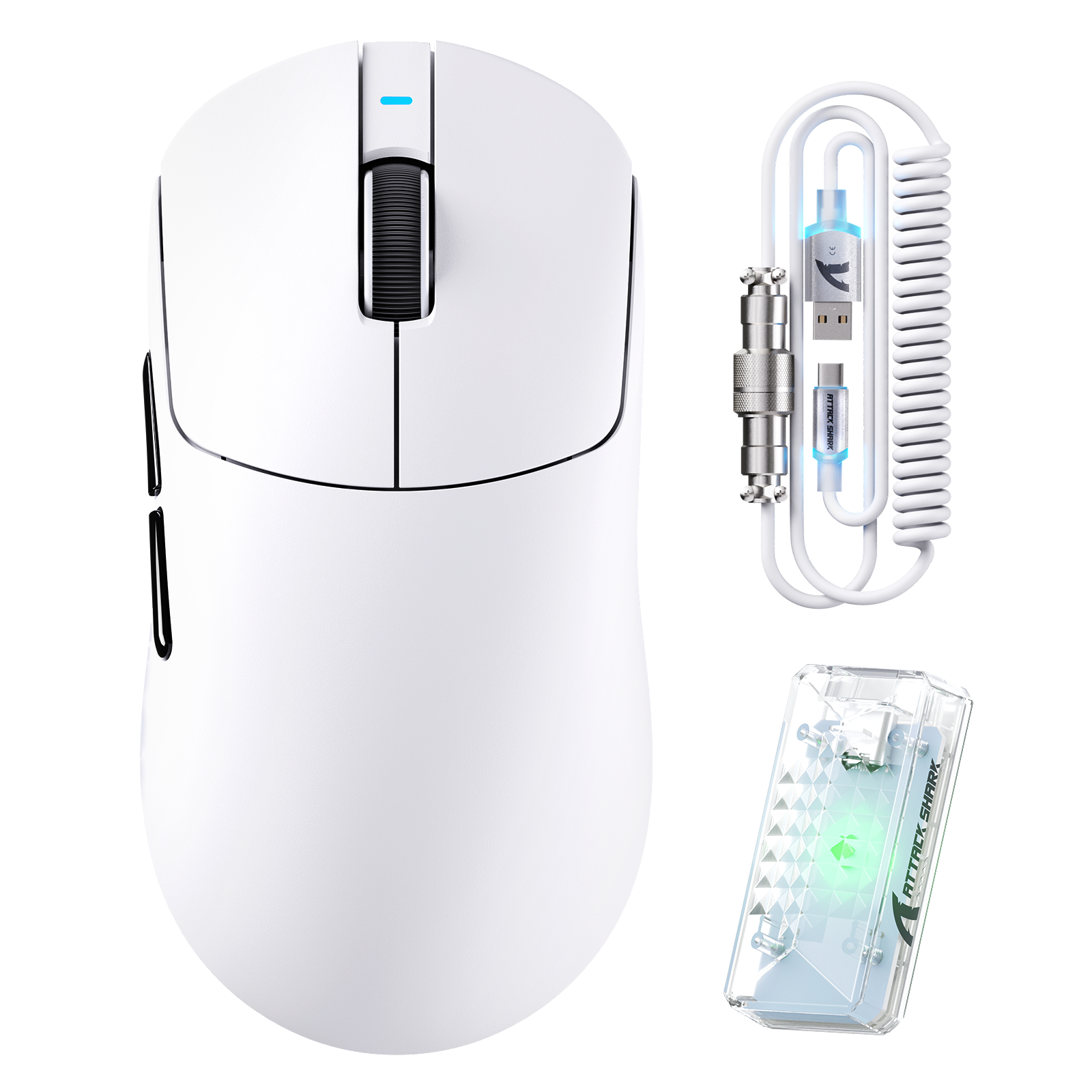 Mouse Gamer Sem Fio Ultra-Leve ATTACK SHARK X8PRO & Cabo C06ULTRA