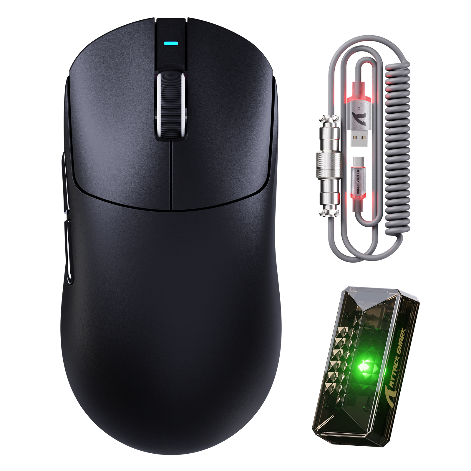 Mouse Gamer Sem Fio Ultra-Leve ATTACK SHARK X8PRO & Cabo C06ULTRA