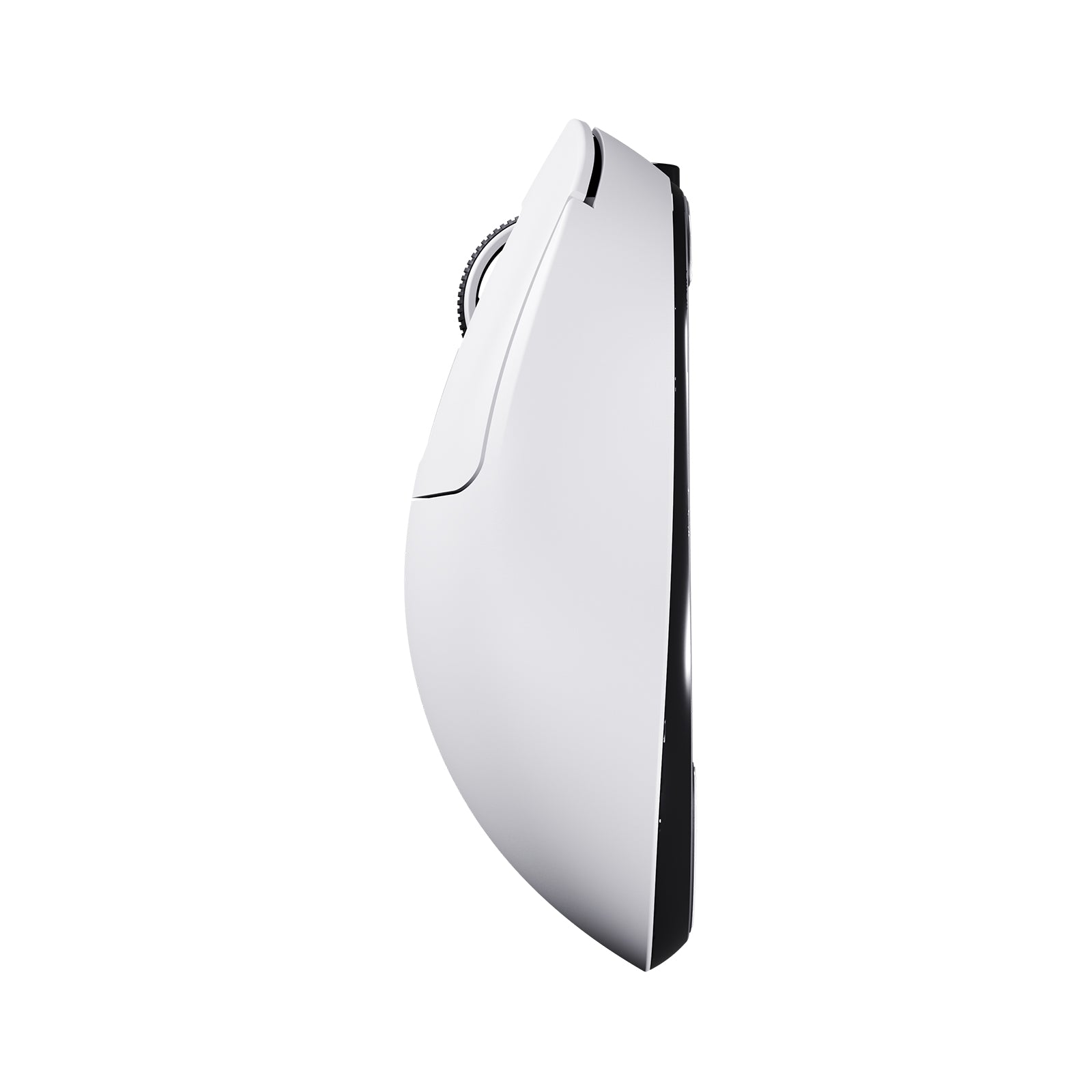 ATTACK SHARK X3 Wireless Gaming Mouse in White - Side view showing the ergonomic design