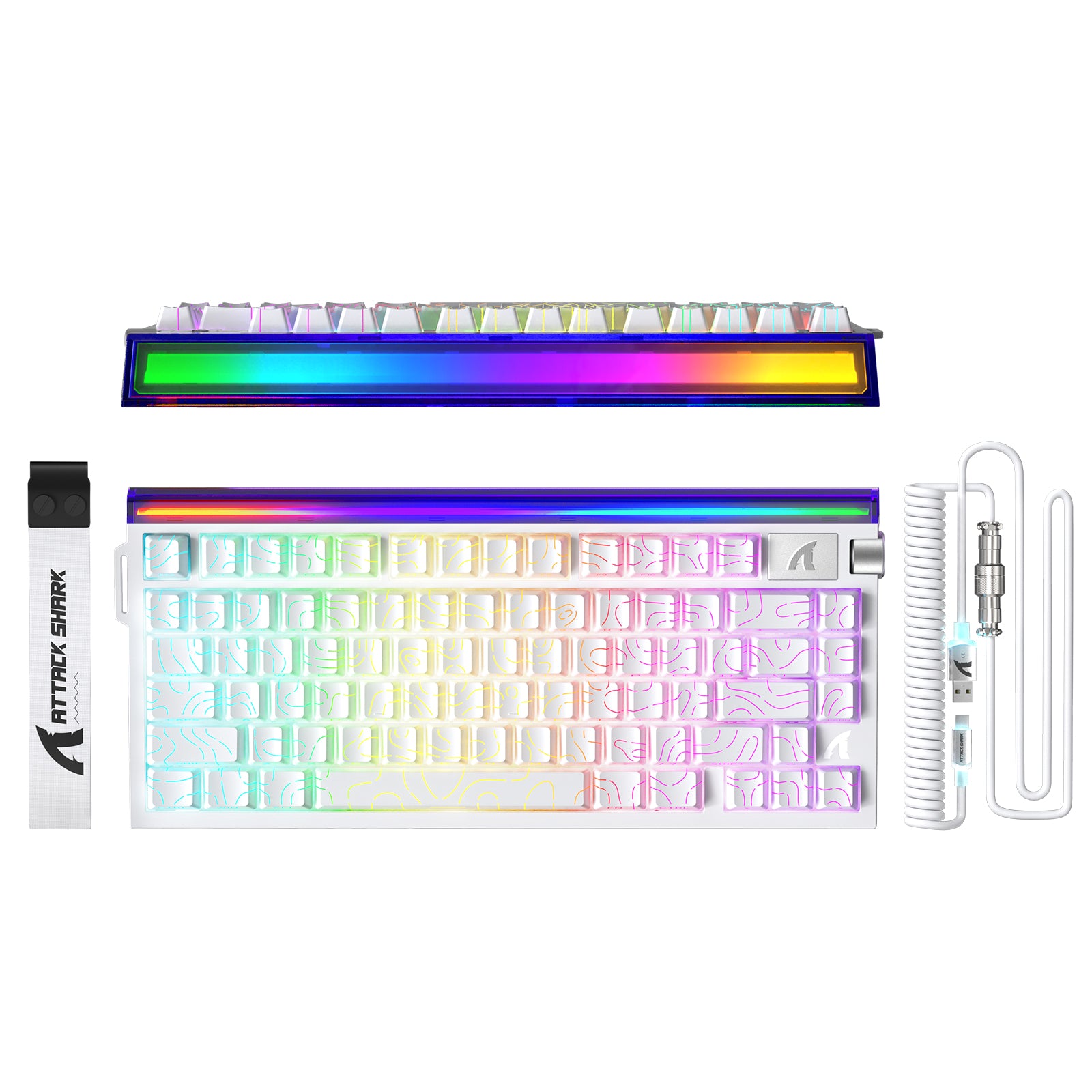 Teclado ATTACK SHARK R85 HE Rapid Trigger com cabo de LED C01ULTRA